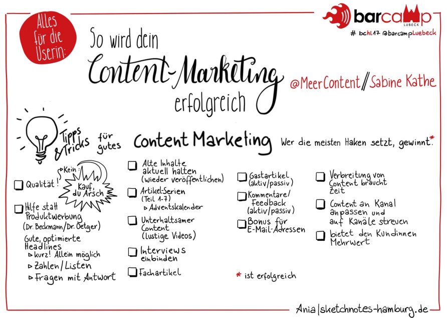 Ania|sketchnotes-hamburg.de - So wird dein Content-Marketing erfolgreich - Meer Content